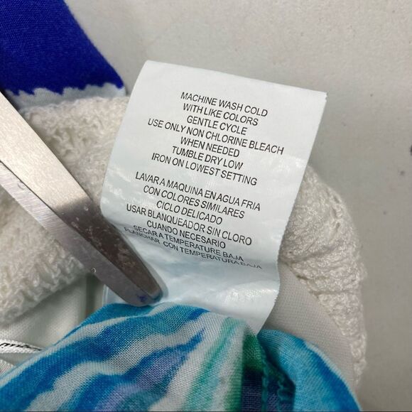 SEQUIN HEARTS Women’s Blue Green & White Geometric Dress, Sleeveless Size 8 - Picture 7 of 8